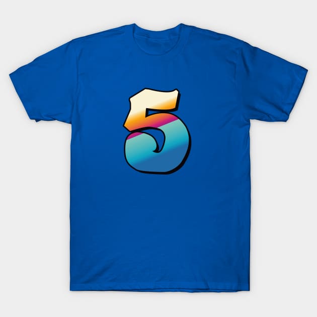 Number 5, Five - beach colors T-Shirt by Dmitri